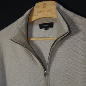 Vince Men's Cashmere/Wool Zip Sweater - Large, Beige - Like-New Condition!